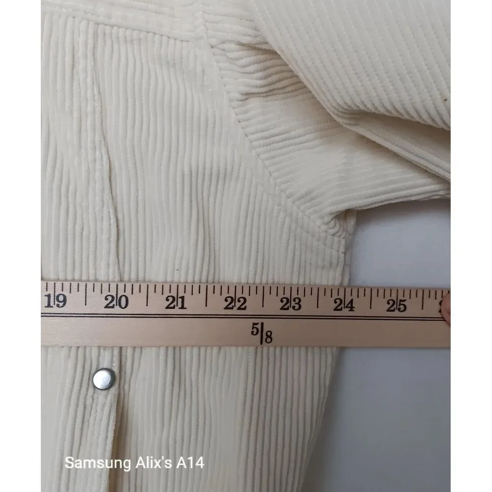 BDG Urban Outfitters Cream Corduroy‎ Hooded Crop Jacket Size Small